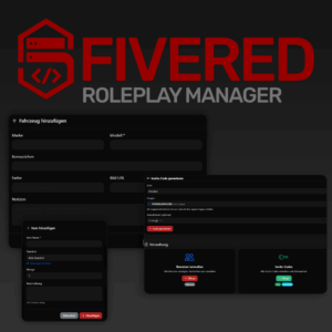 Roleplay Manager zeigt das Admin‑Dashboard des Roleplay Managers